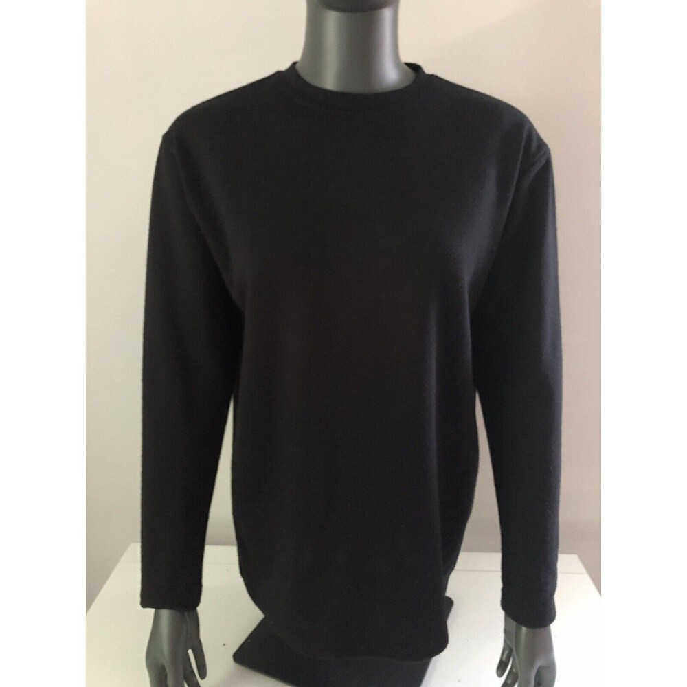 Womens Rave Neck Stretch Long Sleeve Shirt Black Size Medium